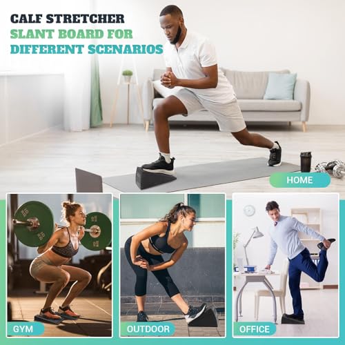 Squat Wedge Block, 960 LBS Weight Capacity, Slant Board for Calf Stretching - color: Black&Purple