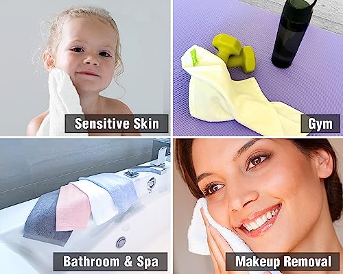 12 Pack Washcloths 13" x 13" - Soft Wash Cloths for Your Face Towel, Wash Cloths for Your Body (Pink) - color: Pink