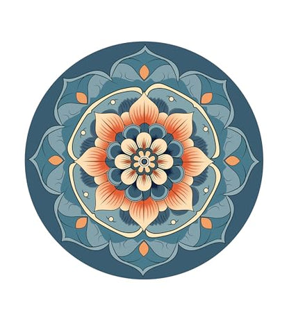 nuveti Large Meditation Mat Non Slip Round Yoga Mat Natural Rubber with Sueded Surface Exercise Mat Perfect for Meditating, Stretching, Yoga（140CM X 3.5MM Thick) - color: QianRuoQingFeng