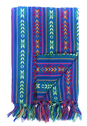Del Mex Mexican Rebozo Shawl Blanket Doula - color: Blue, size: X-large (9 ft x 5 ft)
