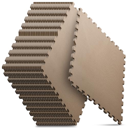 24 Pack 96 sqft Home Gym Mat, Puzzle Exercise Mat, EVA Interlocking Foam Floor Tiles for Home Workout Equipment and Kids' Play Areas - Blue, 24 in x 24 in x ½ in - (Brown, 24 Pack(96 SQ FT)) - color: Brown, size: 24 Pack(96 SF)