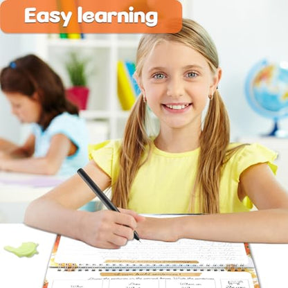 chiazllta Grooved Cursive Handwriting Workbook with Disappearing Ink Pens Magic Reusable Grooved Cursive Writing Practice for Beginners Kids Kickoff Student Workbook Homeschooling Supplies (Sentence) - style: Sentence