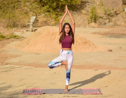 Indian Handmade100 % Organic Anti Skid Multi Colour Cotton Yoga Mat - Eco-Friendly Hand-Woven Rug - Non-Slip & Thick (24”x72”x5mm) for Hot yoga & Everyday Fitness at Home - Comfortable & Foldable Extra-Long Mat - color: Multi 11