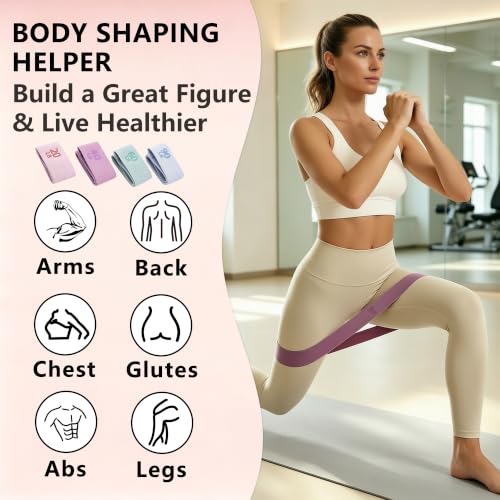 4 Levels Fabric Booty Exercise Resistance Bands for Working Out