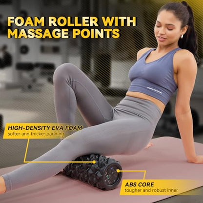 Vibrating Foam Roller, 5-Speed Electric Roller, Rechargeable