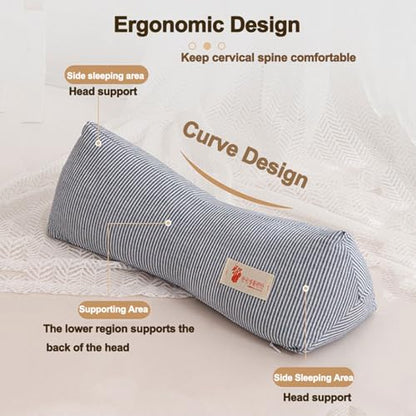 Neck & Cervical Pillows Buckwheat Pillow ，Neck Support Pillow Cervical Neck Roll Bolster Pillow，Neck Pain Relief for Back and Side Sleepers Round Pillows (Pink) - color: Pink