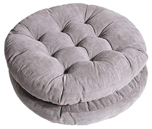 Tiita 22 Inch Floor Cushion - Round Outdoor Chair Cushion Pad - color: (Round)|grey