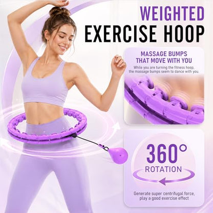 JKSHMYT Weighted Hula Infinity Fitness Hoop for Weight Loss, Pilates Kit