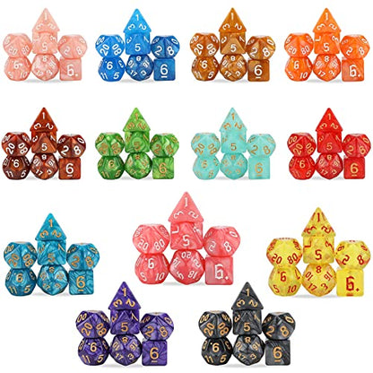 DND Dice Set, 25 X 7 (175 Pcs) Polyhedral Dice with 1 Black Pouch - color: 25sets-1