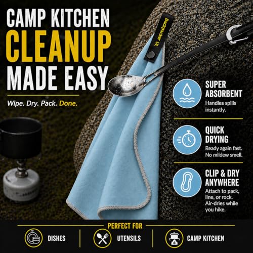 Elite Trail Magic Backpacking Ultralight Quick Dry Microfiber Soft Fast Drying Hand and Face Towel Wash Cloth Camping Yoga Hiking Active Lifestyle Small - color: Blue