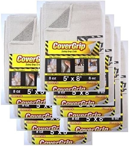 8 Oz Canvas Safety Drop Cloth, 5' x 8', (Pack Of 8) - color: 8 Pack, size: 5X8