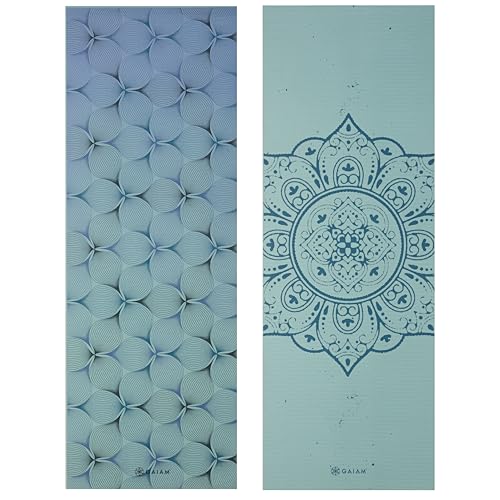 Gaiam Yoga Mat - Premium 6mm Print Reversible Extra Thick Non Slip Exercise & Fitness Mat for All Types of Yoga, Pilates & Floor Workouts (68" x 24" x 6mm Thick) - color: Mandala Trance