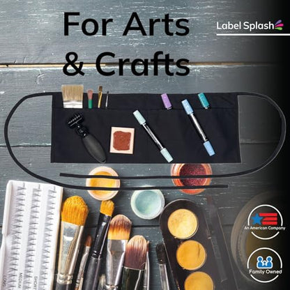 2 Pocket Canvas Work Waist Nail Apron Belt Washable Tool Utility Gardening Woodworkers Roofers Artists & Crafts - color: Black 4 Pack