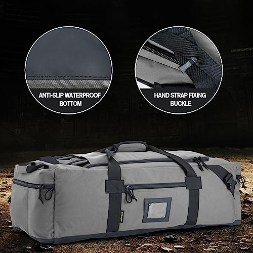 105l Large Duffel Bag For Travel, Gym & Sports - Water Repellent Polyester, Hidden Straps, Shoe Compartment - Perfect Luggage Duffle Bag Or Backpack For Men & Women - color: Grey, size: L