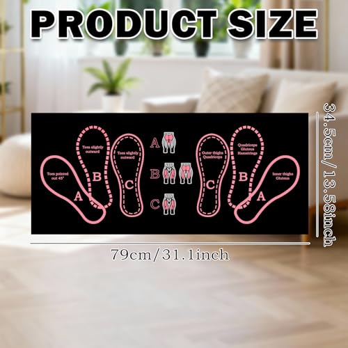 미끄럼 방지 스쿼트 매트, 풋 포지션이 있는 스쿼트 매트, 홈 운동용 스포츠 액세서리, 미끄럼 방지 및 충격 흡수 과학 디자인, 가정 및 체육관에서 사용하기에 적합 - color: 핑크