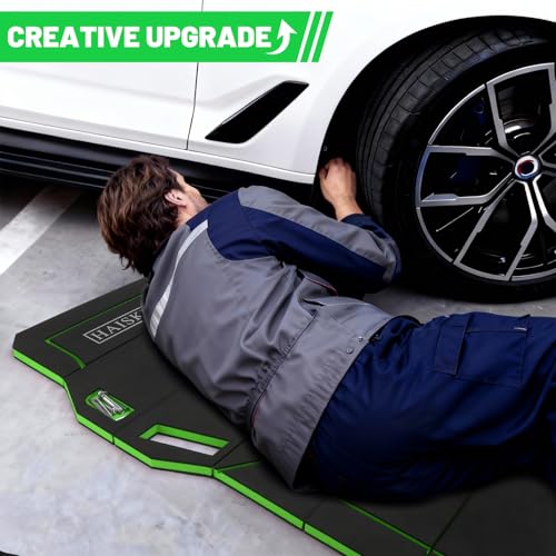 Foldable Mechanic Kneeling Pad,22.44" Wide EVA Foam Mat,1 Pack,Green - color: Green & Black