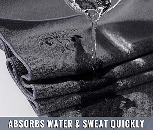 Non Slip Yoga Mat Towel（Grey）+ Eco Friendly Non Slip Yoga Mat (Charcoal）