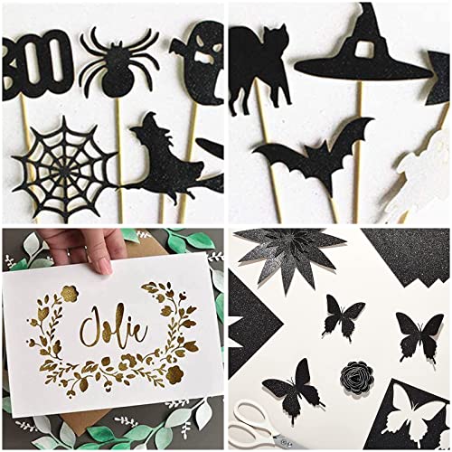 Black Glitter Cardstock 12 x 12, Paper for Cricut, Thick Card Stock for Card Making, Scrapbooking, Craft(250Gsm 30Sheets)…… - color: Black