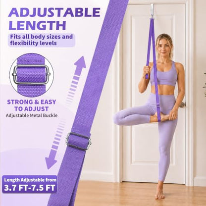 Stretching Strap with Door Anchor for Flexibility & Physical Therapy