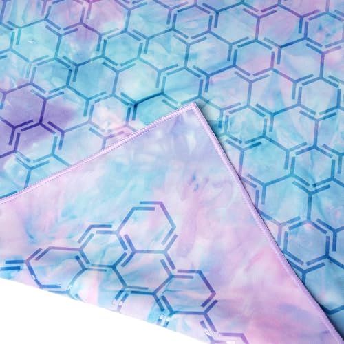 Eunzel Double Sided Silicone Yoga Mat Towel, 72" x 26.5" | Double-Sided Silicone Grip, Non Slip Surface, Absorbent Microfiber, Hot Yoga & Vinyasa - color: Purple & Blue