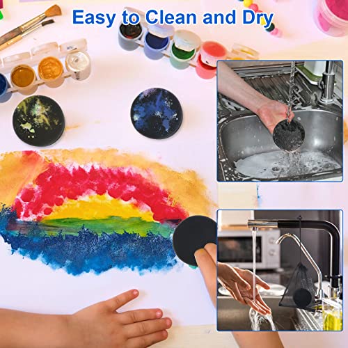 Paint Sponge Applicator 3Pcs, Boyistar Black Detail Painting Sponge | for Car Waxing, Wall Repairing, Kitchen Cleaning with Storage Mesh Bag (black) - color: Black