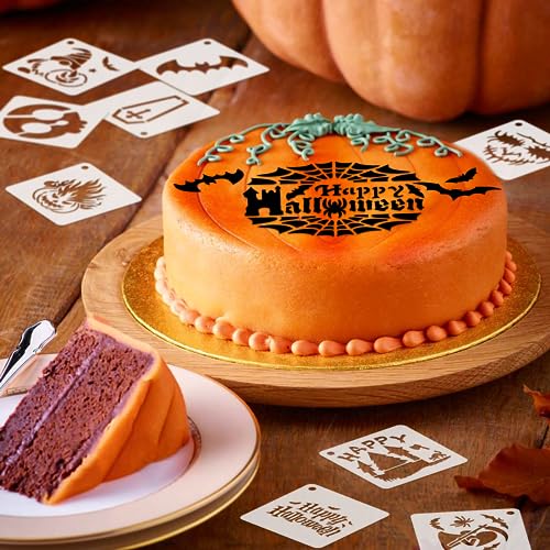 Augshy 56 Pack Small Halloween Pumpkin Stencils for Painting Crafts | Plastic, Reusable, Wood Ornaments, Fabrics, Door Mats, Window Decoration, DIY Crafts, 3 Inch - style: Halloween