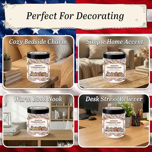 Positive Freedom Jar, 60 Patriotic Affirmation Cards, Gifts for Women & Men - color: KAT-K- Positive Freedom 250