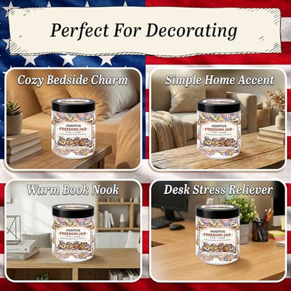 Positive Freedom Jar, 60 Patriotic Affirmation Cards, Gifts for Women & Men - color: KAT-K- Positive Freedom 250