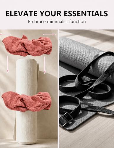 Yoga Mat Scrunchie Yoga Mat Strap Carrier Pilates Mat Holder | Holds Your Yoga Mat in Style, Adjustable & Stretchy Yoga Mat Band, Fits Most Standard Yoga Mats (mat not included),Yoga Gifts - color: Pink