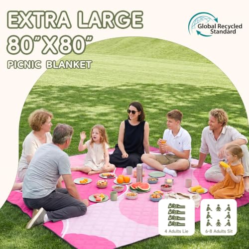 Genovega Waterproof Beach Blanket Picnic Outdoor Mat Rug Women Teacher Coworker Work Besties Colleague Manager Supervisor Boss Executive Assistant Inter Birthday Retirement Appreciation Unique Gifts - color: Wave Pink