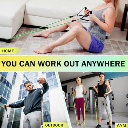 WHATAFIT Resistance Bands with Handles, 5-Level Exercise Bands for Workout - color: Navy Blue