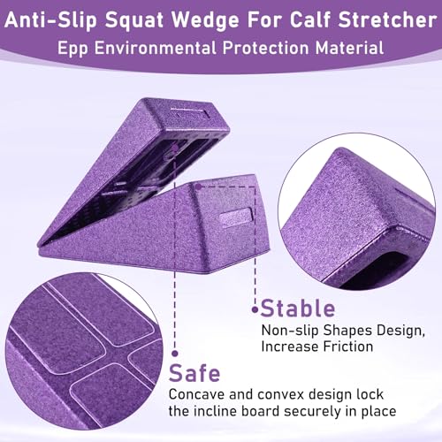 Slant Board 3 Pcs Squat Wedge for Calf Stretching - color: Purple