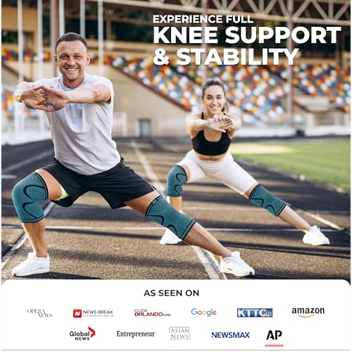 Modvel Compression Knee Brace for Women & Men - 2 Pack Knee Brace for Women Running Knee Pain, Knee Support Compression Sleeve, Workout Sports Knee Braces for Meniscus Tear ACL & Arthritis Pain Relief - color: ARMY BLACK, size: XX-Large
