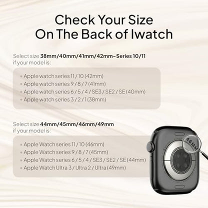 Braided Stretchy Nylon Band Compatible for Apple Watch Bands Women Men - color: Starlight, size: 38mm/40mm/41mm/42mm