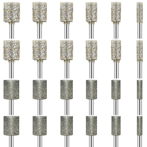 Stone Carving Set Diamond Grinding Bit Compatible with Dremel, 50Grit 116Grit 24PCS Polishing Kit Diamond Bits 1/8" (3mm) Shank Accessories for Stone Glass Ceramics Carving, Polishing, Grinding - size: 24PCS