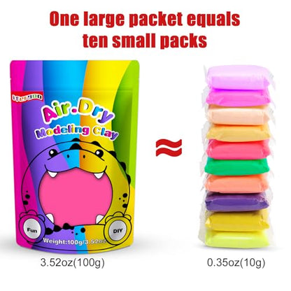 ifergoo 100g Pink Air Dry Clay, 3.5oz DIY Creative Modeling Clay for Kids | Refill Foam Magic Clay for School Art & Craft Project, Slime Supplies, Ultra-light & Soft, Gift for Age 3-12 Boys & Girls - color: Pink/100g