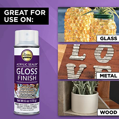 Aleene's 26412 Spray Gloss Finish, 6 Oz Acrylic Sealer, Original Version, Clear - Gloss - color: Clear - Gloss