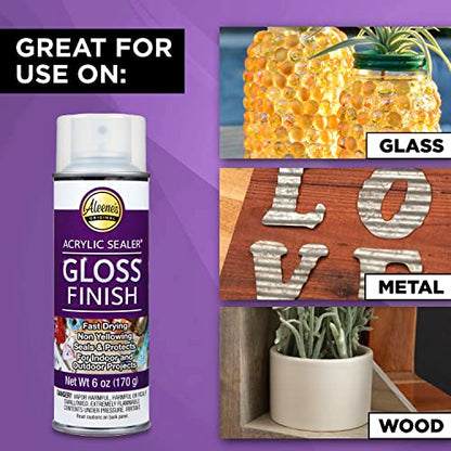 Aleene's 26412 Spray Gloss Finish, 6 Oz Acrylic Sealer, Original Version, Clear - Gloss - color: Clear - Gloss