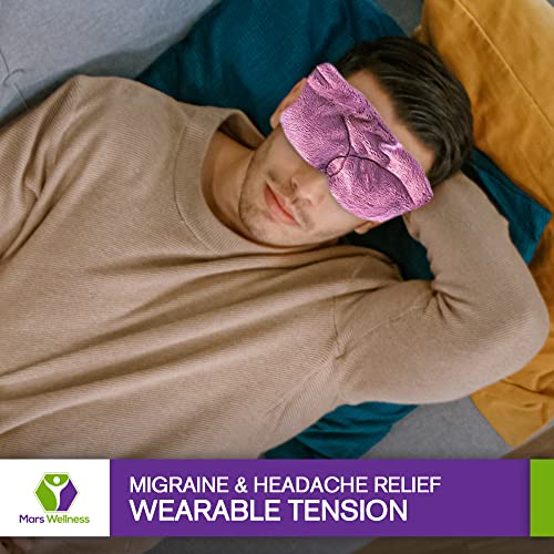 Cooling Eye Compress - Soft Blackout All Natural Aromatherapy for Tension Relaxation, Stress and Pain Relief - Wearable Tension Migraine & Headache Relief - Long Lasting Cooling Therapy - color: Mauve