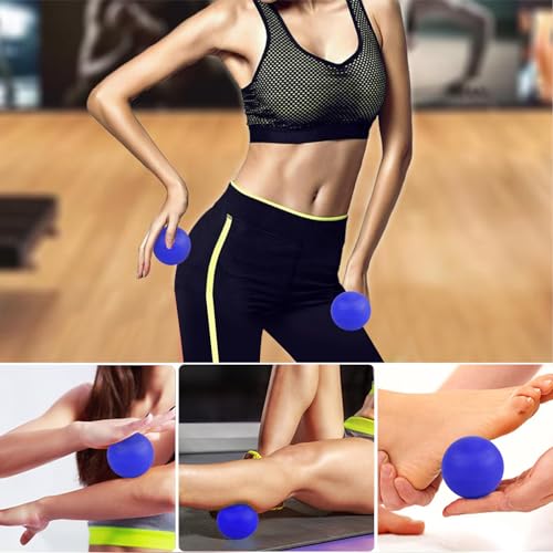 WOVTE Massage Lacrosse Ball for Sore Muscles, Shoulders, Neck, Back, Foot, Body, Deep Tissue, Trigger Point, Muscle Knots, Yoga and Myofascial Release (Blue) (Royal Blue Pink) - color: Royal Blue Pink