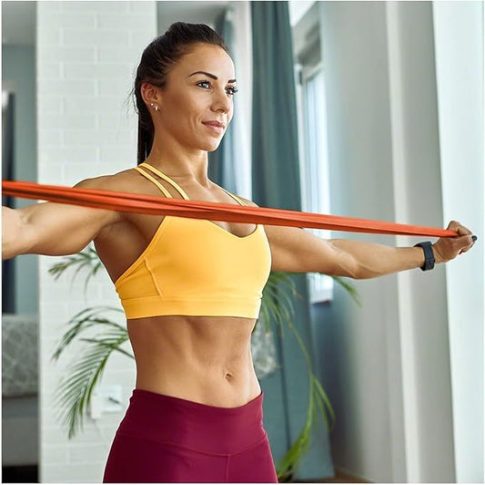 5-9FT Product of Malaysia Set of 3 Orange Sanctband Level 2 Light Resistance Exercise Bands Physical Therapy Strength Training Yoga Pilates Stretching Elastic Band Different Strengths Workout - size: 5Ft