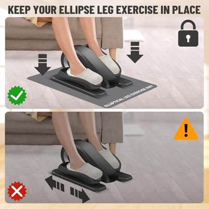 Under Desk Elliptical Mat - Non-Slip Exercise Equipment for Peloton Bike, Small Exercise Mat for Desk Workout Equipment - color: Grey 1 Pc