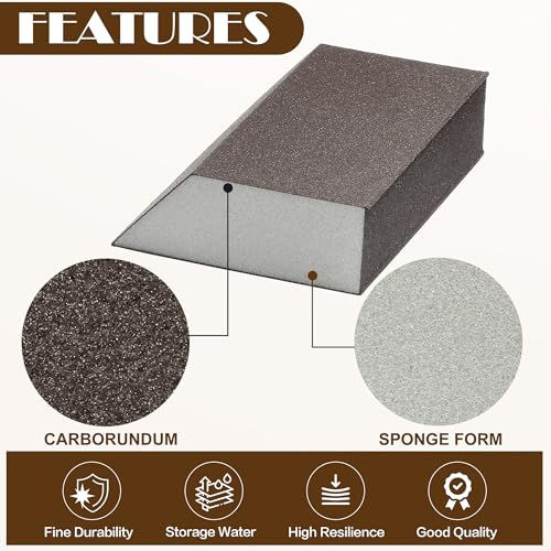 240 Grit Angled Sanding Blocks, Jamiikury Fine Sponge Sand Block Washable and Reusable, Wet & Dry Sandpaper Block for Wood Metal Drywall and Furniture Paint - Pack of 8 - size: 240 Grits