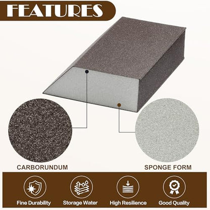 240 Grit Angled Sanding Blocks, Jamiikury Fine Sponge Sand Block Washable and Reusable, Wet & Dry Sandpaper Block for Wood Metal Drywall and Furniture Paint - Pack of 8 - size: 240 Grits