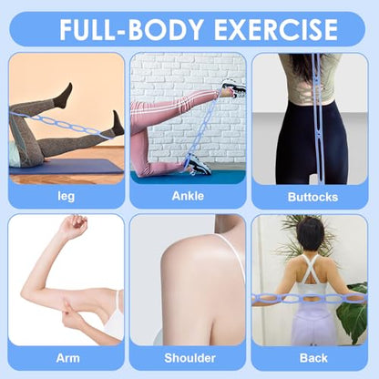 Walk at Home Looped Resistance Bands, 7 Ring Adjustable Exercise Bands for Fitness Stretching Physical Therapy Home Gym Yoga Workout Bands for Arms Legs Shoulders Full Body Training