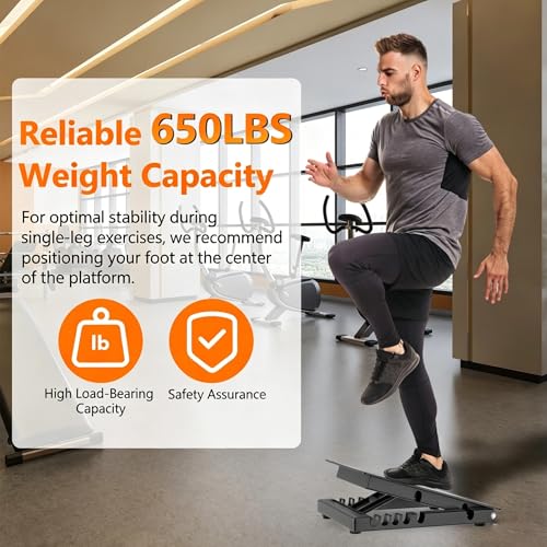 Slant Board for Calf Stretching, Steel Squat Wedge Hold Up to 650LBS | 5-Level Adjustable, Textured Non-Slip Layer, Anti-Slip Feet, Foldable and Portable, Weightlifting, Heel Elevated Squats