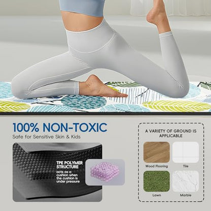 TPE Yoga Mat, 27x72 Inch, 5mm Thick, Non-Slip Surface for Tall People, Pilates, Meditation, Home Workout, Sweat-Resistant - color: Light Green