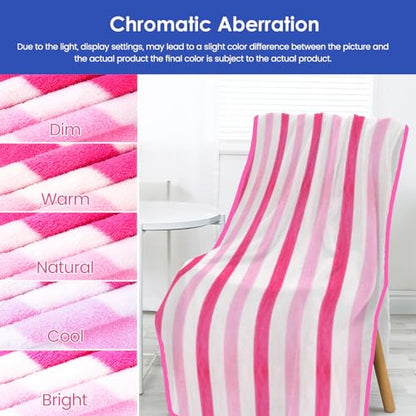 JML Microfiber Bath Towels, 2 Pack, 30" x 60", Cabana Stripe Pink - color: Cabana Stripe Pink, size: 2 Pack (30 in x 60 in)
