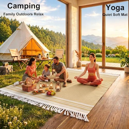 Yongoes Turkish Beach Towel Blanket Oversized 82x88 Camel Boho - color: Camel, size: Extra Large 82"x88"（208x224cm）