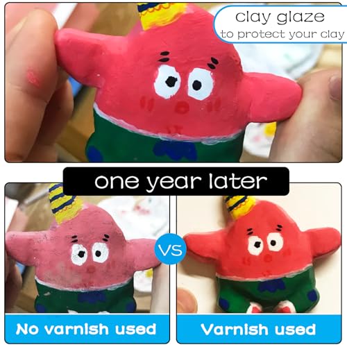 50ml Air Dry Clay Glaze, Protect Clay Surfaces, Delivers Matte Glaze Effect | Matte Glaze, Air Dry Clay Varnish, Waterproof, Dustproof,Prevents Clay Scratches & Wear - size: matte